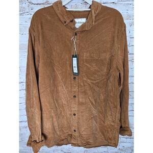 Alpine Design Mens Corduroy Shirt Size Large NWT Brown Khaki